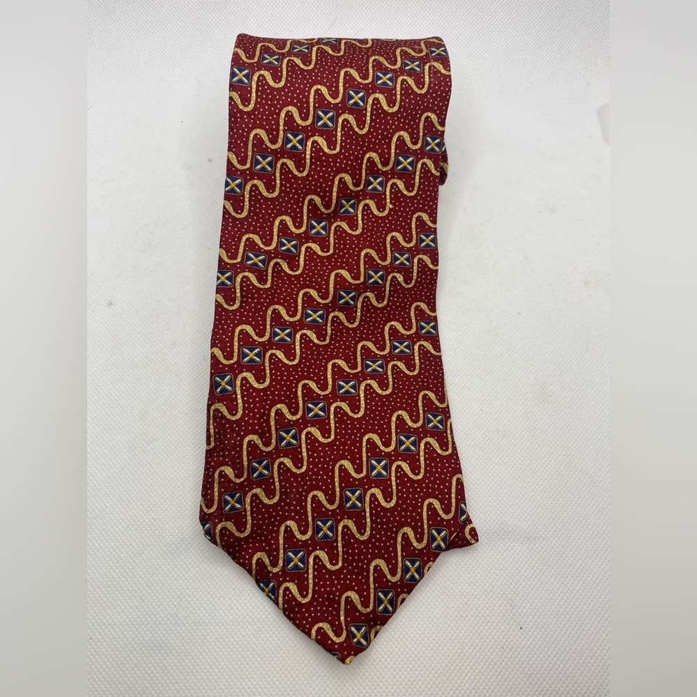 Nautica Tie Red/Gold/Blue 100% Silk